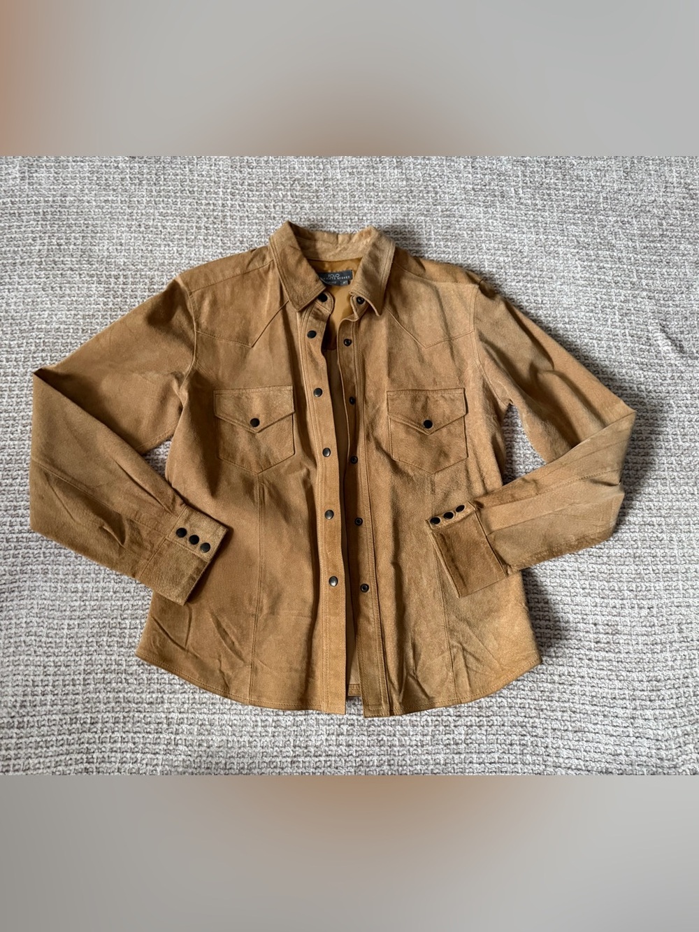 Saks Fifth Avenue Suede-Look Button Front Jacket - Tan